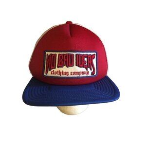 No Bad Ideas Mens Mesh Snapback Trucker Hat Cap Red White Blue